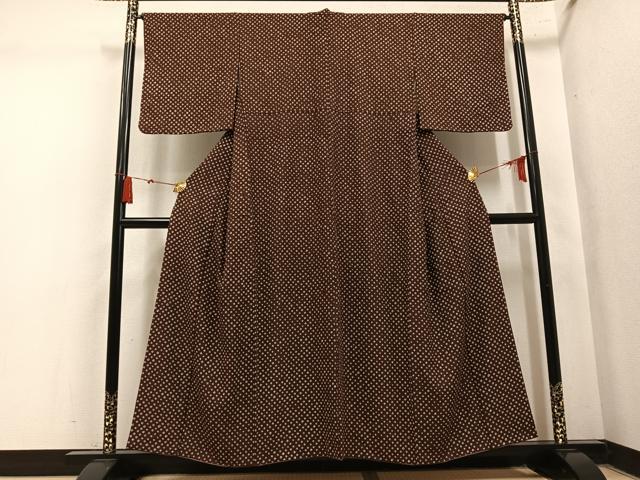 平和屋着物●上質な小紋　総絞り　鹿の子文　正絹　逸品　AABN1692ph