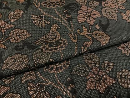 平和屋着物●本場大島紬　訪問着　9マルキ　花鳥文　三越扱い　正絹　逸品　AABN1693ph