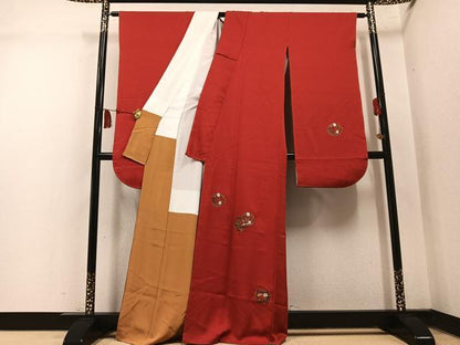 平和屋着物●中国三大刺繍　スワトウ刺繍　汕頭刺繍　振袖　花楽器文　正絹　逸品　AABN1698ph