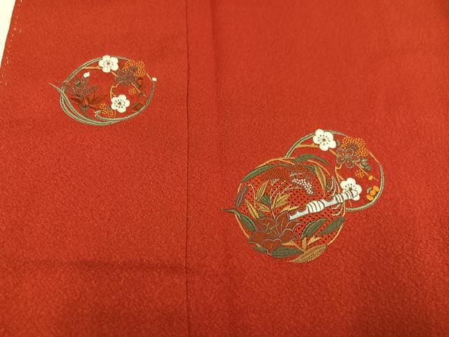 平和屋着物●中国三大刺繍　スワトウ刺繍　汕頭刺繍　振袖　花楽器文　正絹　逸品　AABN1698ph