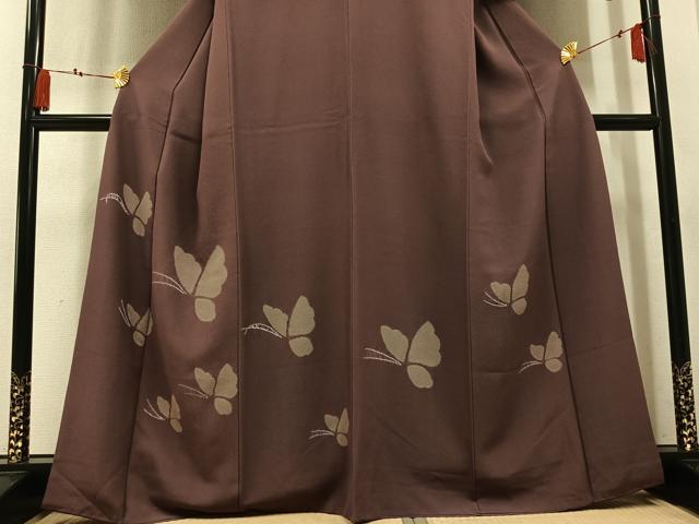 平和屋着物●訪問着　絞り　舞蝶文　正絹　逸品　AABN1702ph