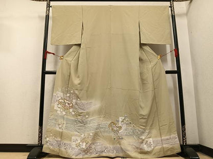 平和屋着物●豪華色留袖　花文箱　暈し染め　金彩　正絹　逸品　AABN1706ph