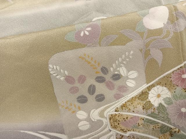 平和屋着物●豪華色留袖　花文箱　暈し染め　金彩　正絹　逸品　AABN1706ph