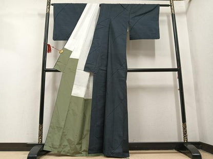 平和屋着物●本場大島紬　9マルキ　斜縞　正絹　逸品　AABN1717ph