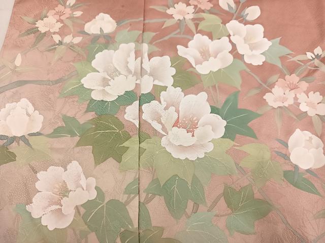 平和屋着物●訪問着　作家物　景雲　草花文　暈し染め　仮絵羽　正絹　逸品　未使用　AABN1720ph