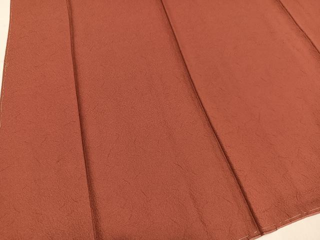平和屋着物●上質な色無地　霞地紋　茶色　正絹　逸品　未使用　AABN1721ph