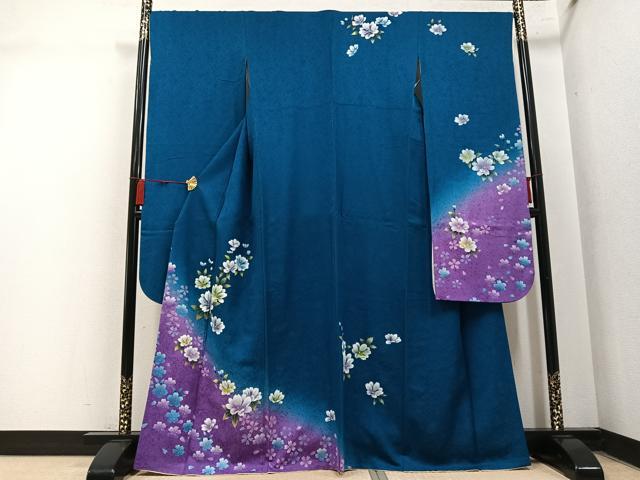 平和屋着物●豪華振袖　舞花文　暈し染め　正絹　逸品　AABN1724ph
