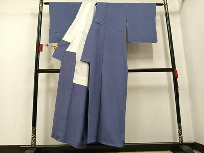 平和屋着物●上質な色無地　紫鼠色　正絹　逸品　未使用　AABN1726ph