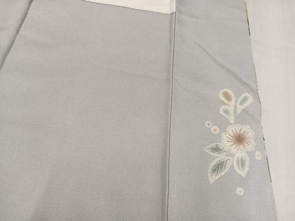 平和屋着物●訪問着　辻が花　駒刺繍　雪輪草花文　金彩　正絹　逸品　AABN1730ph