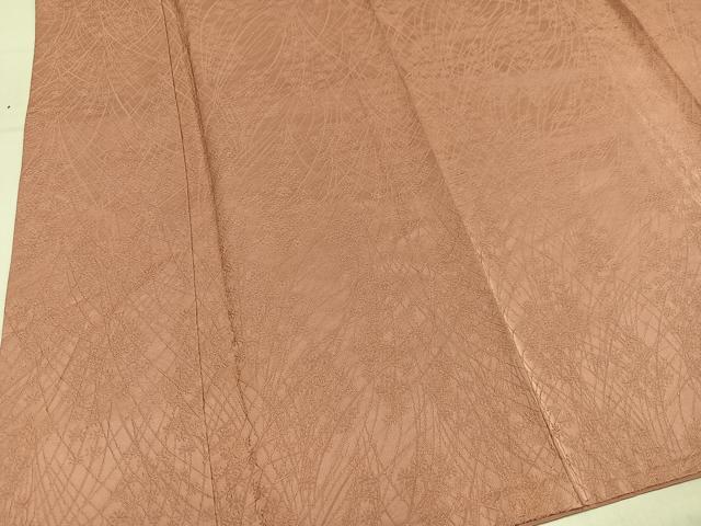 平和屋着物●上質な色無地　鼻地紋　ときがら茶色　正絹　逸品　AABN1732ph