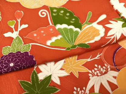 平和屋着物●豪華振袖　駒刺繍　雲重ね舞蝶文　丹後ちりめん　仮絵羽　逸品　未使用　AABN1735ph