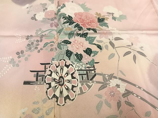 平和屋着物●訪問着　花車文　暈し染め　正絹　逸品　AABN1742ph