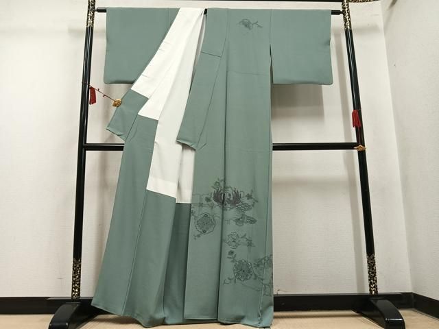 平和屋着物●中国三大刺繍　汕頭刺繍　スワトウ刺繍　総刺繍　双鳥花文　訪問着　　正絹　逸品　AABN1743ph