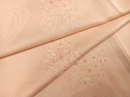 平和屋着物●上質な小紋　地紋起こし　流水花文　正絹　逸品　AABN1745ph
