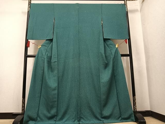 平和屋着物●上質な色無地　霞地紋　革色　正絹　逸品　AABN1751ph