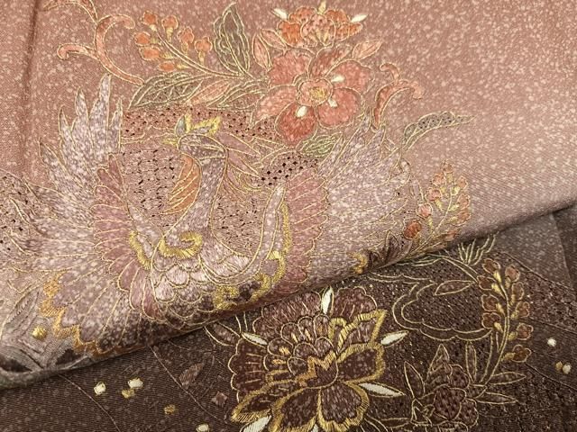 平和屋着物●中国三大刺繍 スワトウ刺繍 汕頭刺繍 総刺繍 訪問着 鳳凰花文 暈し染め 金糸 さが美扱い 正絹 逸品 未使用 AABN1753ph