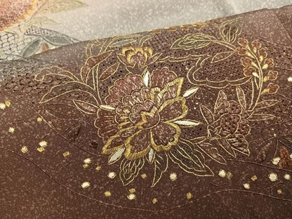 平和屋着物●中国三大刺繍 スワトウ刺繍 汕頭刺繍 総刺繍 訪問着 鳳凰花文 暈し染め 金糸 さが美扱い 正絹 逸品 未使用 AABN1753ph