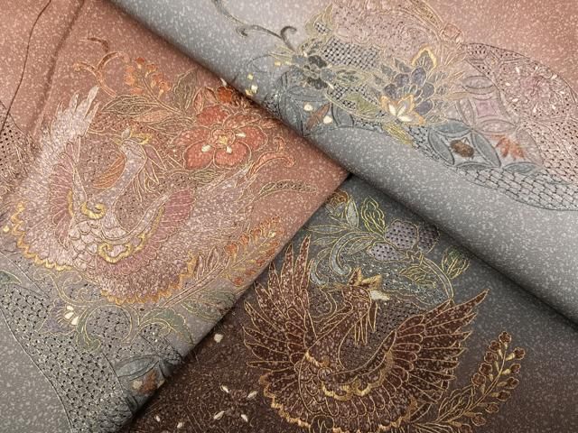 平和屋着物●中国三大刺繍 スワトウ刺繍 汕頭刺繍 総刺繍 訪問着 鳳凰花文 暈し染め 金糸 さが美扱い 正絹 逸品 未使用 AABN1753ph