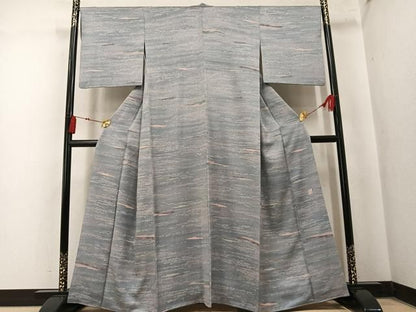 平和屋着物●染色作家　青野保夫　小紋　霞文　正絹　逸品　AABN1755ph