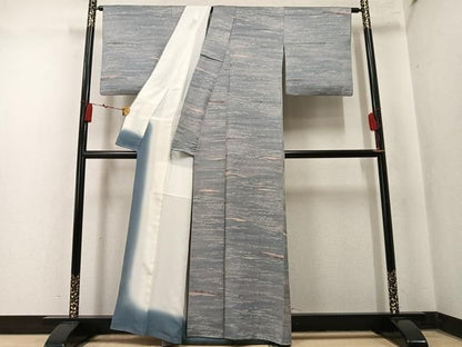 平和屋着物●染色作家　青野保夫　小紋　霞文　正絹　逸品　AABN1755ph