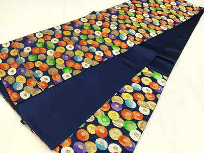 平和屋着物◎六通柄袋帯　唐織　花づくし　金糸　正絹　逸品　AABN1780bw
