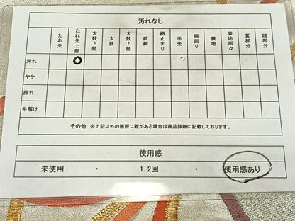 平和屋着物◎六通柄袋帯　唐織　結び紐文　金銀糸　正絹　逸品　AABN1930bw