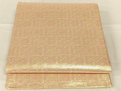 平和屋着物◎佐賀錦　両面　六通柄袋帯　重ね山文　金糸　正絹　逸品　AABN2204dk