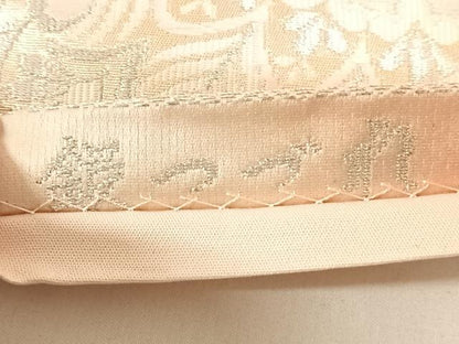 平和屋着物◎銀つづれ　六通柄袋帯　唐織　束ね紐花文　金銀糸　正絹　逸品　AABN2221dk