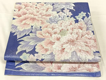 平和屋着物◎六通柄袋帯　草花文　金銀糸　正絹　逸品　AABN2226dk