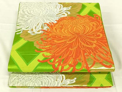 平和屋着物◎六通柄袋帯　唐織　乱菊　金銀糸　正絹　逸品　AABN2231dk