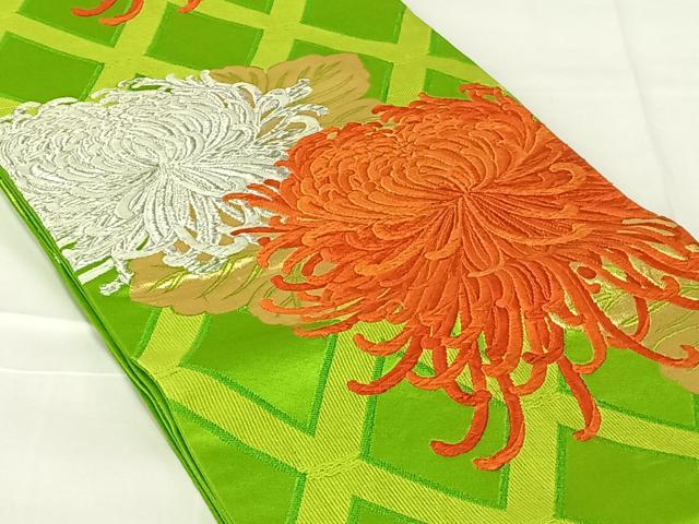 平和屋着物◎六通柄袋帯　唐織　乱菊　金銀糸　正絹　逸品　AABN2231dk