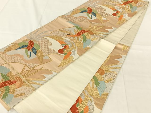 平和屋着物◎六通柄袋帯　唐織　鳳凰　金銀糸　正絹　逸品　AABN2232dk