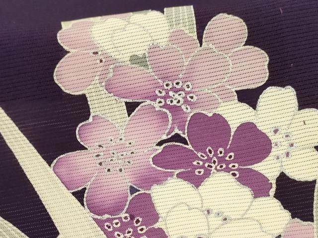 平和屋着物＊夏物　訪問着　絽　草花文　銀彩　正絹　逸品　AABN2389jd
