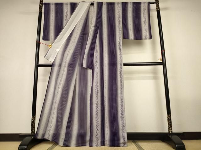 平和屋着物＊夏物　小紋　絽　花間道　洗える着物　AABN2394jd