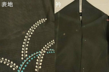 平和屋着物＊夏物　訪問着　絽　草花文　黒地　洗える着物　AABN2395jd