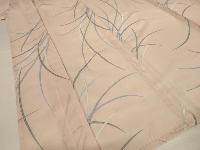 平和屋着物＊夏物　小紋　絽　草葉文　洗える着物　AABN2396jd