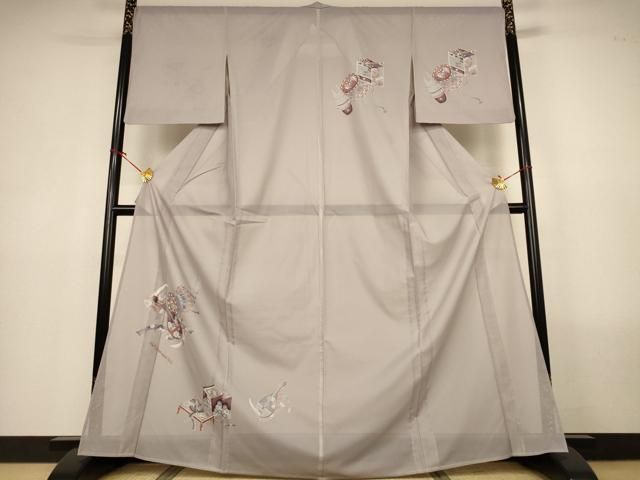 平和屋着物＊夏物　訪問着　絽　花鼓文　洗える着物　AABN2397jd