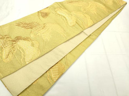 平和屋着物◎六通柄袋帯　飛鶴松文　金糸　正絹　逸品　AABN2426ps