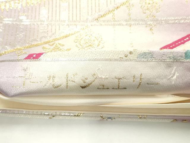 平和屋着物◎六通柄袋帯　舞花文　ゴールドジュエリー　金銀糸　正絹　逸品　未使用　AABN2430ps