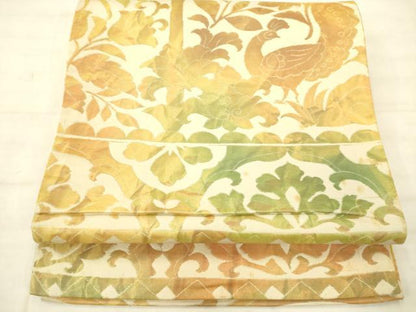 平和屋着物◎六通柄袋帯　花鳥文　金糸　正絹　逸品　AABN2458ps
