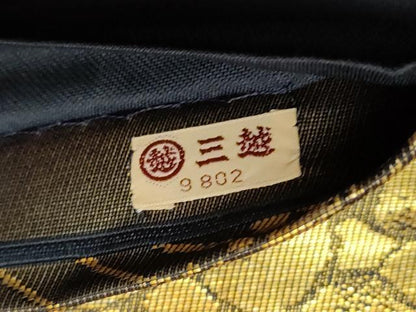 平和屋着物◎六通柄袋帯　石畳文　金糸　三越扱い　正絹　逸品　AABN2468ps