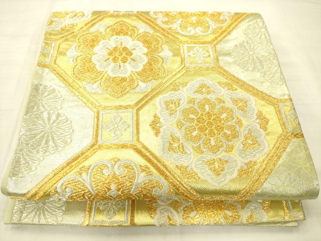 平和屋着物◎六通柄袋帯　天井花文　金銀糸　正絹　逸品　AABN2479ps