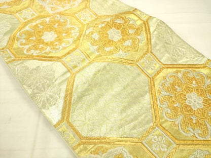 平和屋着物◎六通柄袋帯　天井花文　金銀糸　正絹　逸品　AABN2479ps
