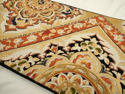 平和屋着物◎六通柄　本袋帯　唐織　更紗花文　金糸　正絹　逸品　AABN2496ps