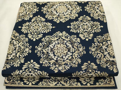 平和屋着物◎六通柄袋帯　花菱文　金糸　正絹　逸品　AABN2510ps