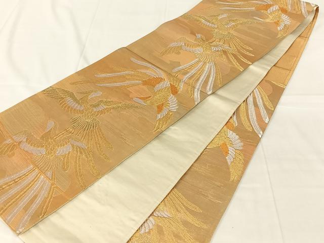平和屋着物◎六通柄袋帯　鳳凰　金銀糸　正絹　逸品　AABN2521dk