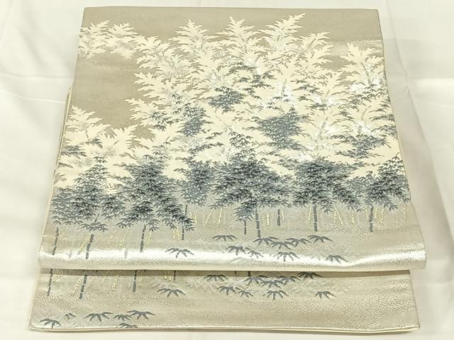 平和屋着物◎六通柄袋帯　樹林文　金銀糸　正絹　逸品　AABN2528dk