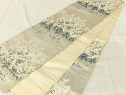 平和屋着物◎六通柄袋帯　樹林文　金銀糸　正絹　逸品　AABN2528dk