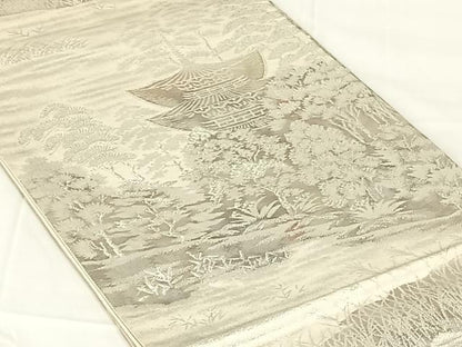 平和屋着物◎六通柄袋帯　古京錦　二重引箔　正絹　逸品　AABN2532dk