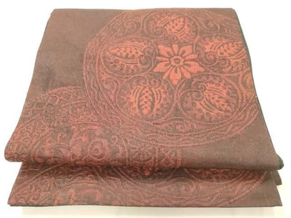 平和屋着物◎六通柄袋帯　ふくれ織　花丸文　正絹　逸品　AABN2579ps